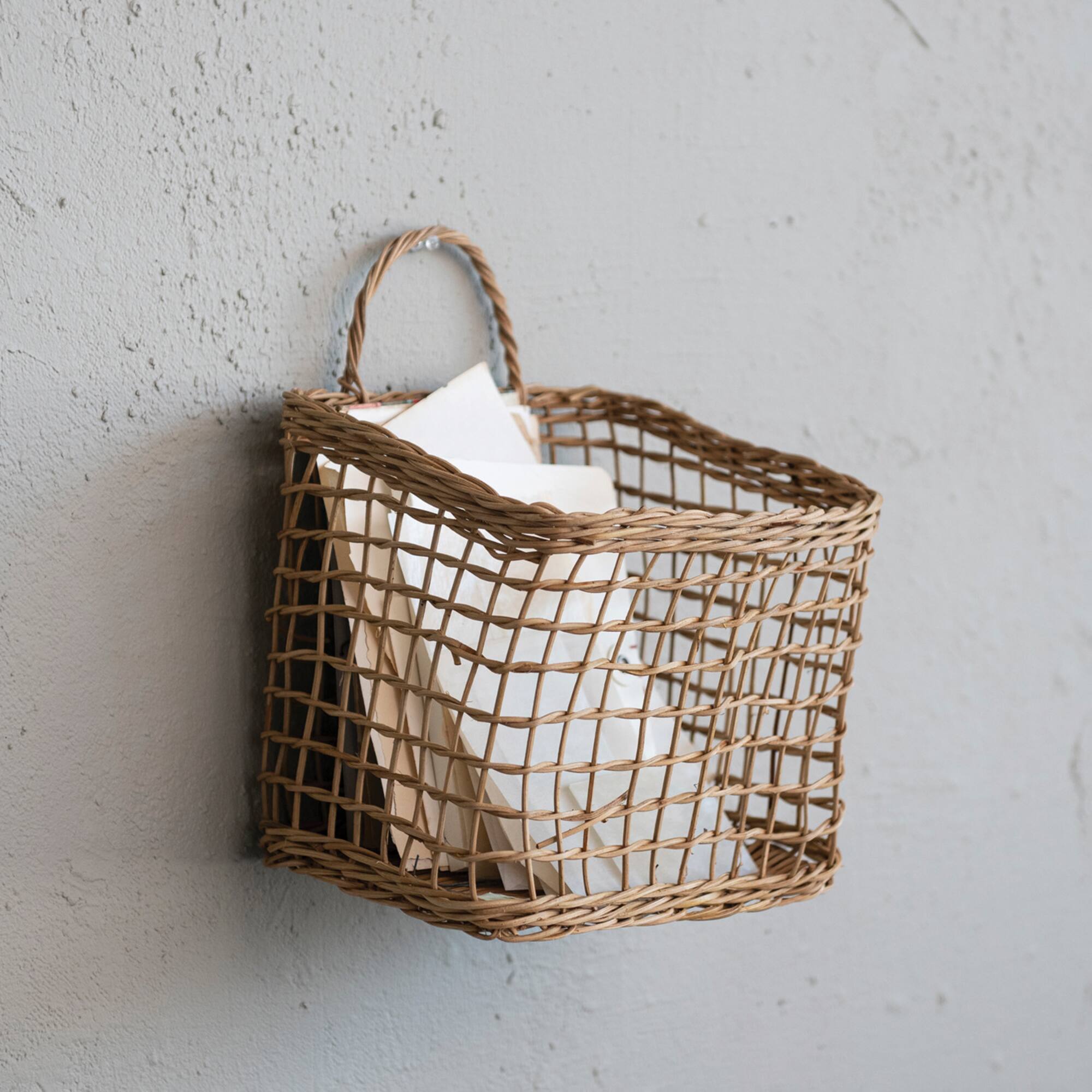 Hello Honey® Natural Woven Rattan Wall Hanging Basket
